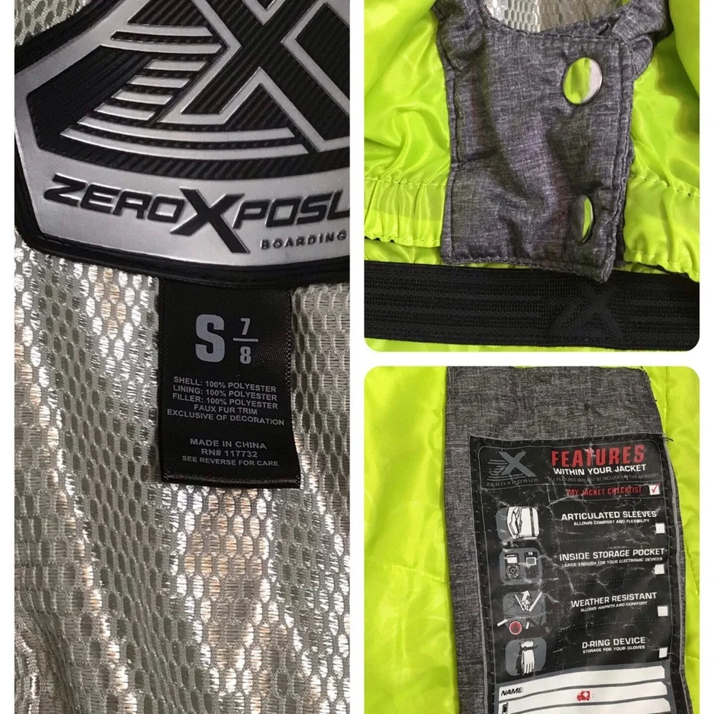 ZeroXPosur Gray and Teal Winter Snow Coat Small 7/8